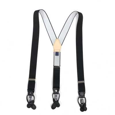 SR-BLACK SR-BLACK Suspensórios EXCY Suspensórios Preto Liso 2 em 1 35 mm Elástico