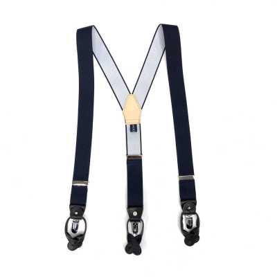 SR-NAVY SR-NAVY Suspensórios EXCY Braces Azul-marinho Liso 2 em 1 35 mm Elástico