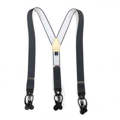 SR-GREY SR-GREY Suspensórios EXCY Cinza Liso 2 em 1 Elástico de 35 mm