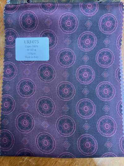 URJ-075 Fabricado na Itália Cupro 100% Forro estampado Gradiente vermelho escuro