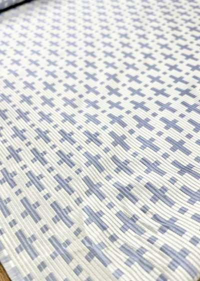 AI-12 Jacquard de seda com padrão geométrico branco quebrado [Outlet]