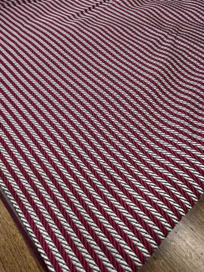 AI-14 Jacquard de seda com listras horizontais Bordô x Prata [Outlet]