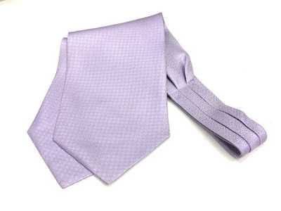 AS-112 Gravata ascot de seda fabricada no Japão, roxa com glitter