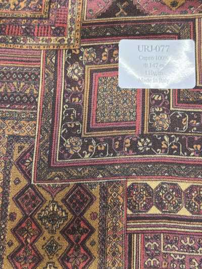 URJ-077 Fabricado na Itália, forro estampado 100% cupro, múltiplos padrões, Bordeaux
