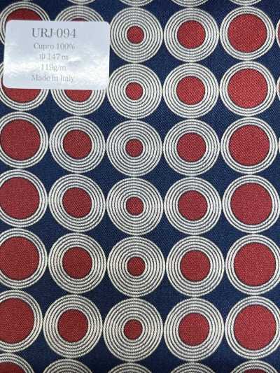 URJ-094 Fabricado na Itália Cupro 100% Forro Estampado com Poás Múltiplos Vermelho × Azul-marinho