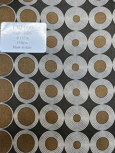URJ-096 Fabricado na Itália 100% Cupro Forro Estampado Poás Múltiplos Marrom × Preto