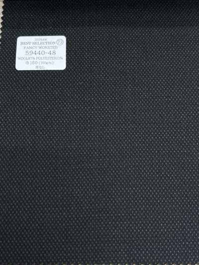 59440-48 26AW MELHOR SELEÇÃO [LÃ PENTEADA SOFISTICADA] Lã penteada sofisticada Azul-marinho escuro com poás