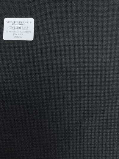 CNJ301 CANONICO (Canonico) Standard 21μ MONTECARLO para paletó Hopsack liso preto