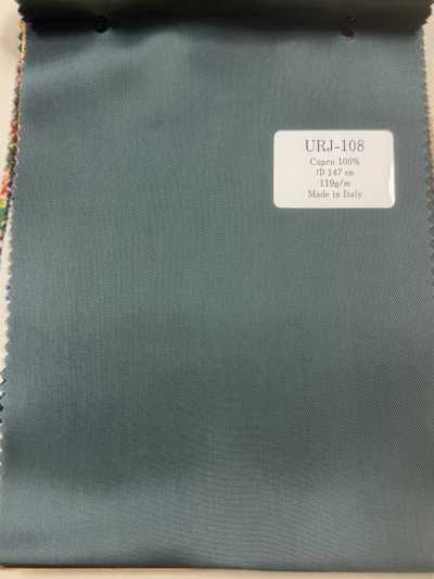 URJ-108 Fabricado na Itália, forro estampado 100% Cupro, azul-esverdeado liso