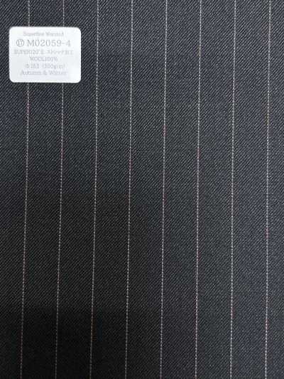 M02059-4 KUNISHIMA1850 Linha Exclusiva [Worsted Superfino] Risca de giz cinza