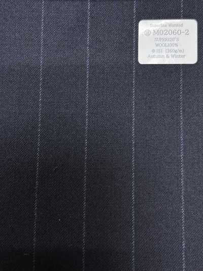 M02060-2 KUNISHIMA1850 Linha Exclusiva [Superfine Worsted] Risca Chalk Azul-marinho