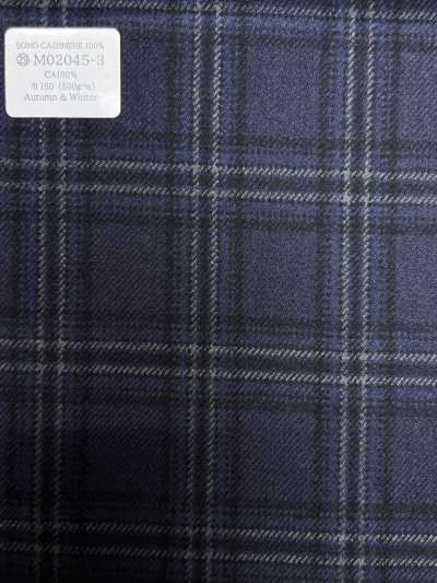 M02045-3 KUNISHIMA1850 Linha Exclusiva [SOMO CAXEMIRA 100%] Xadrez 3D Azul-marinho