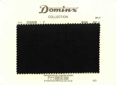 21522D-7 Lã 100% fio de 3 cabos de alta torção DOMINX Preto