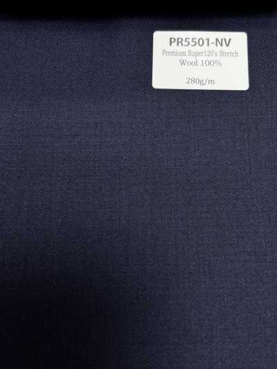 PR5501-NV Padrão japonês premium Super120's com elasticidade, liso, azul-marinho
