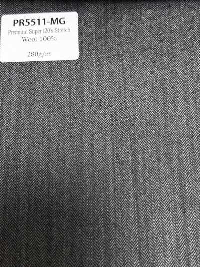 PR5511-MG Standard Fabricado no Japão Premium Super120's Stretch Liso Cinza Médio