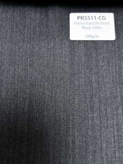 PR5511-CG Padrão Fabricado no Japão Premium Super120's Stretch Liso Cinza-Carvão