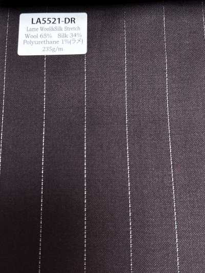 LA5521-DR Listrado clássico de lã stretch com lamê de seda japonesa, vermelho escuro