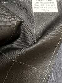 LA5531-BK Clássico xadrez preto em lã elástica com lamê de seda, fabricado no Japão[Têxtil] HOSOI SYOJI Mais fotografias