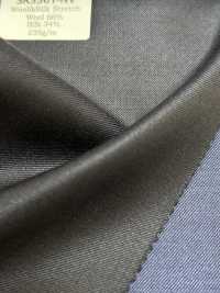 SK3501-NV Seda e lã stretch padrão, azul-marinho, fabricado no Japão[Têxtil] HOSOI SYOJI Mais fotografias