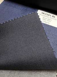 SK3501-BL Padrão japonês de seda e lã elástica azul[Têxtil] HOSOI SYOJI Mais fotografias
