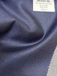 SK3501-BL Padrão japonês de seda e lã elástica azul[Têxtil] HOSOI SYOJI Mais fotografias