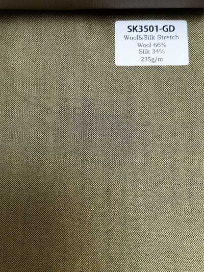 SK3501-GD Seda e lã japonesa elástica dourada