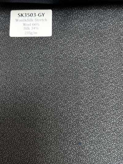 SK3503-GY Lã e seda japonesas com elasticidade padrão, cinza