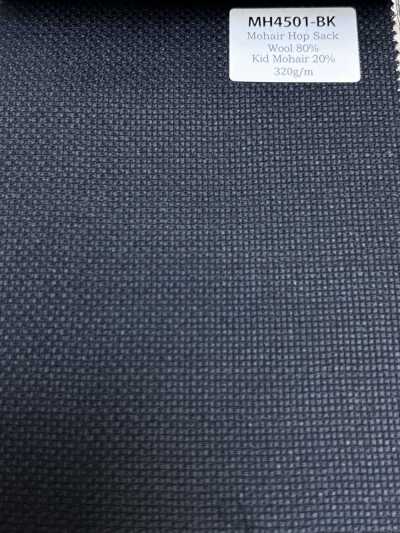 MH4501-BK Tecido hopsack de mohair padrão, fabricado no Japão, preto