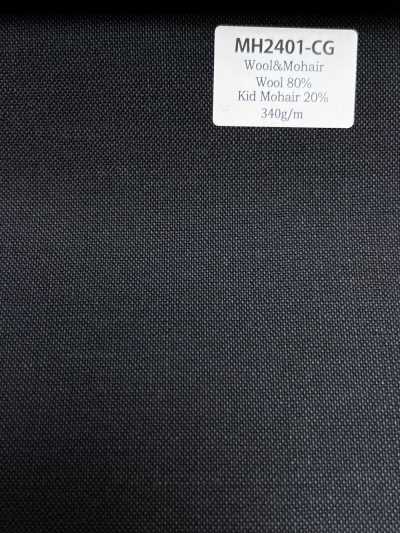 MH2401-CG Lã e mohair worsted padrão, fabricado no Japão (estilo Tonic), grafite