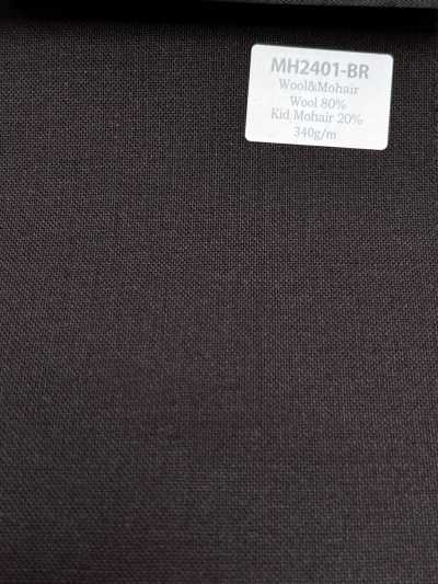 MH2401-BR Clássico tecido penteado de lã e mohair fabricado no Japão (estilo tonic) marrom