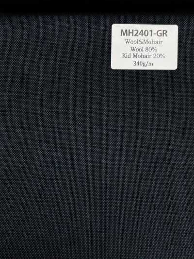 MH2401-GR Tecido de lã e mohair worsted padrão, fabricado no Japão (estilo tônico), verde