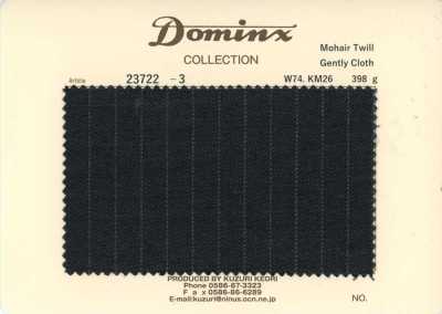 23722-3 Tecido de sarja de mohair clássico, tecido suave DOMINX Coleção Premium Cinza Escuro