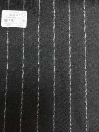 69582-13 26AW HERDREX [Flanela da Tasmânia] Listra preta de seda e lã