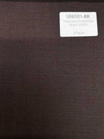 SR6501-BR Padrão, fabricado no Japão, Premium Super120's, Solaro marrom elástico de linha de costura única, se