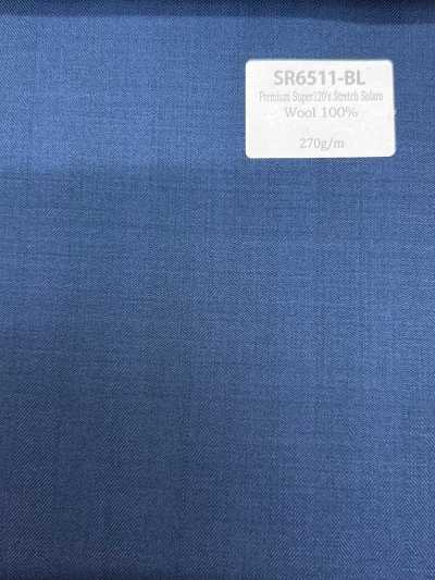 Padrão Premium Super 120's fabricado no Japão, fio simples, stretch, Solaro, azul, sem padrão, iride