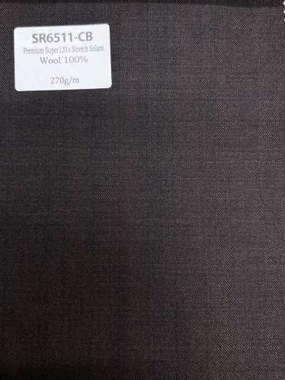 SR6511-CB Padrão, fabricado no Japão, Premium Super 120's, fio único, stretch, Solaro, veludo cotelê marrom ca