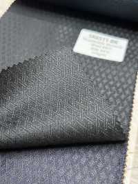 SK6511-BK Tecido stretch de lã e seda fabricado no Japão com padrão de diamantes pretos[Têxtil] HOSOI SYOJI Mais fotografias
