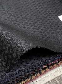 SK6511-BK Tecido stretch de lã e seda fabricado no Japão com padrão de diamantes pretos[Têxtil] HOSOI SYOJI Mais fotografias