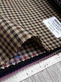 MH6511-CB Tecido penteado de lã e mohair, fabricado no Japão, estilo Tonic, xadrez marrom camelo[Têxtil] HOSOI SYOJI Mais fotografias