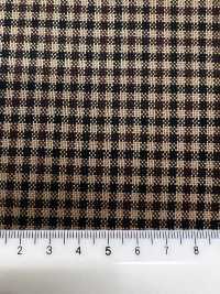 MH6511-CB Tecido penteado de lã e mohair, fabricado no Japão, estilo Tonic, xadrez marrom camelo[Têxtil] HOSOI SYOJI Mais fotografias