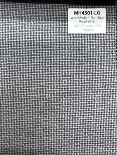 MH4501-LG Mohair Hopsack padrão, fabricado no Japão, cinza claro