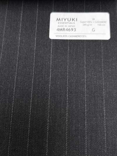 4MR4693 26AW Super100's × Cashmere Listras Cinza-Carvão Heaven
