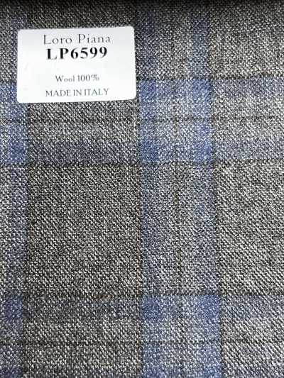 LP6599 Loro Piana Xadrez marrom e azul