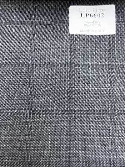 LP6602 Loro Piana Super130's Xadrez cinza