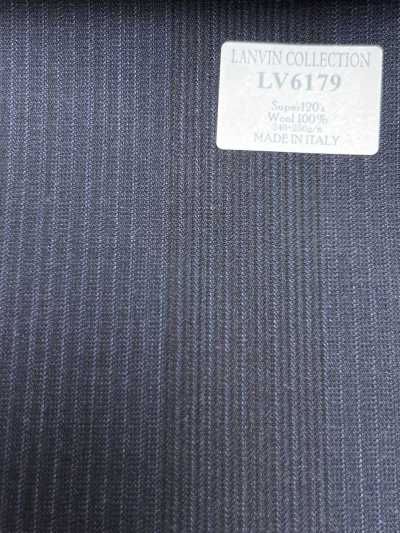 LV6179 LANVIN COLLECTION Super120's Listras azul-marinho profundo