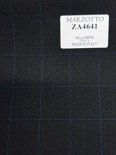 ZA4641 MARZOTTO Super110's Xadrez Bordado Preto e Azul