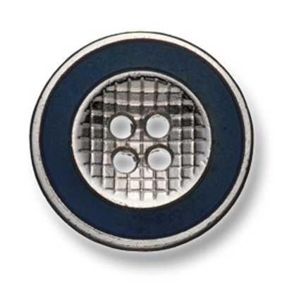330 Botão de metal fabricado no Japão para ternos e jaquetas Prata/Azul-marinho