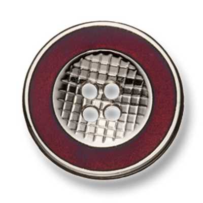 332 Botão de metal fabricado no Japão para ternos/jaquetas Prata/Vermelho