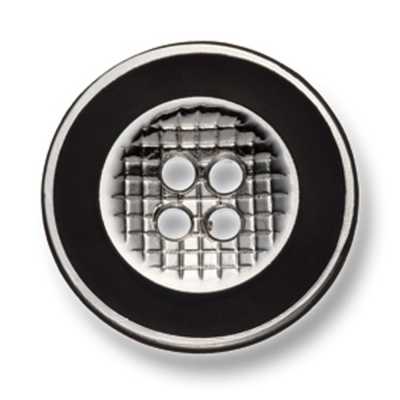334 Botão de metal para ternos e jaquetas, feito no Japão, prata/preto