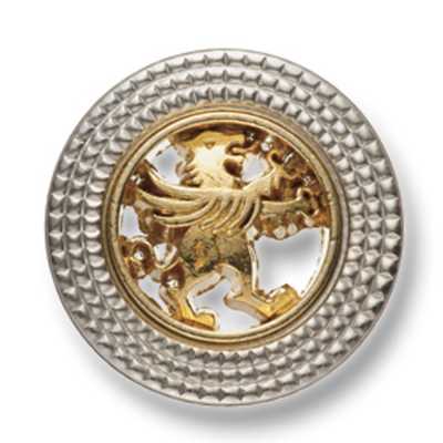918 Botão de metal fabricado no Japão para ternos e jaquetas, motivo de falcão, dourado/prateado
